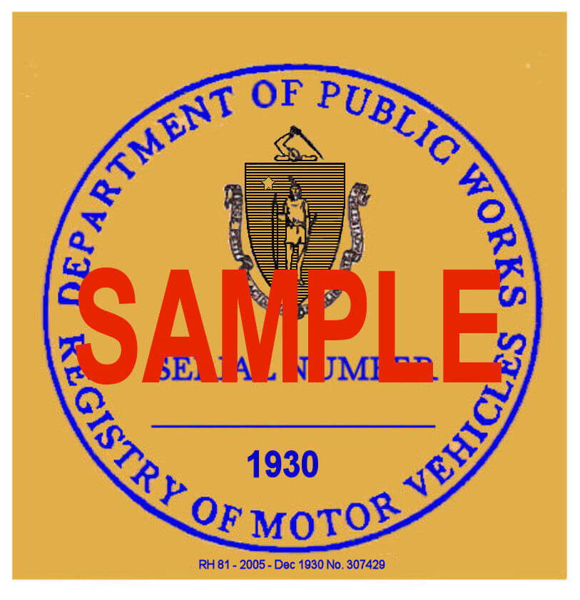 1930 Massachusetts INSPECTION sticker